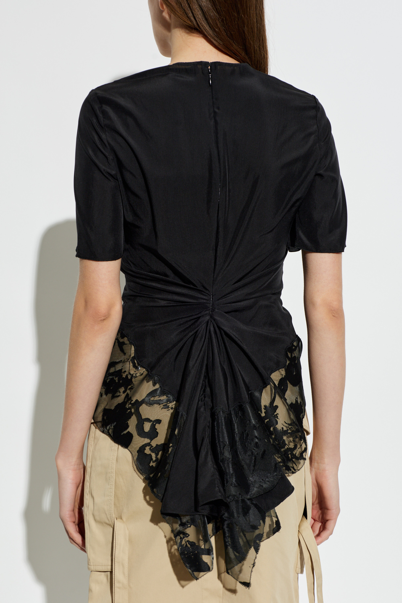 Black Asymmetrical cut T-shirt Alexander McQueen - Vitkac Northern
